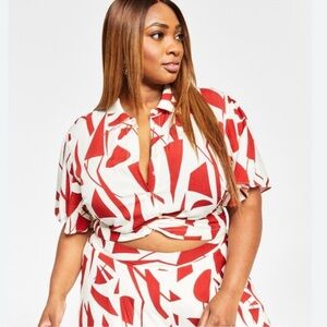 Nina Parker Abstract Cropped Knot Top and Pants Set
